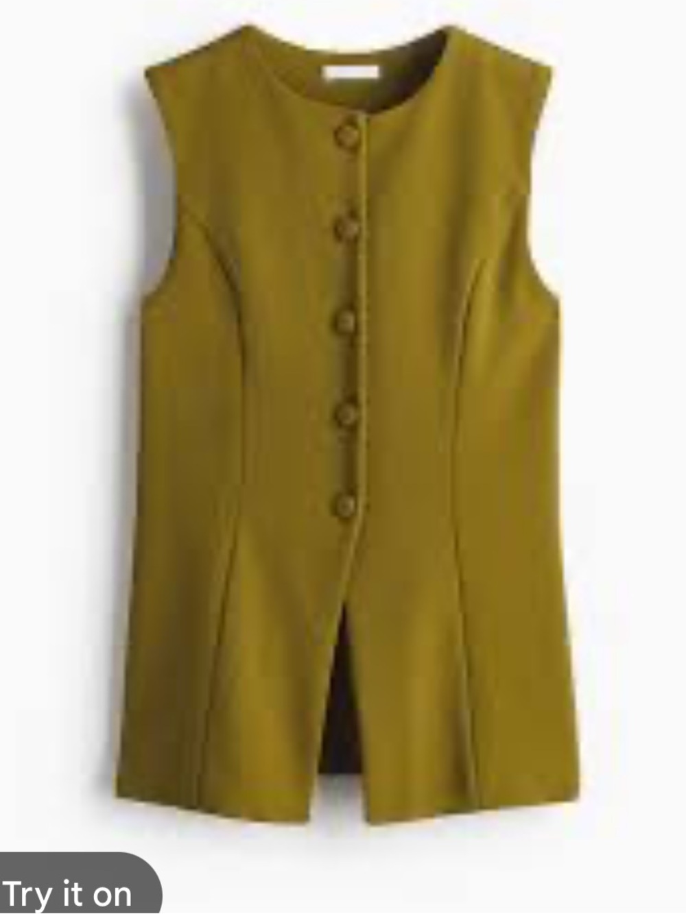 H&M Sleeveless Button Vest in Olive Green